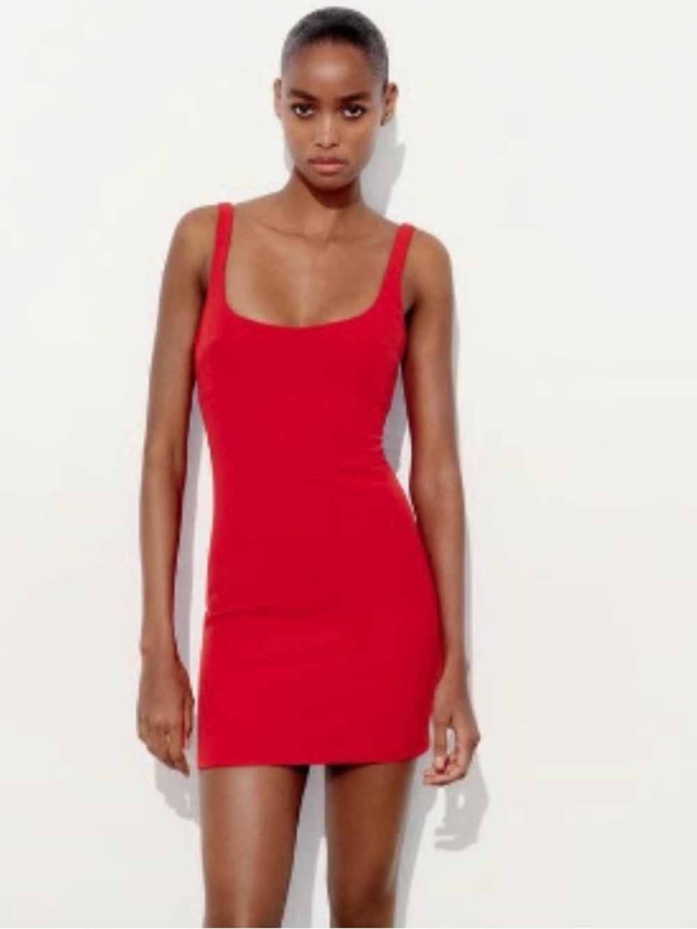 NWithoutT Zara Red Scoop Neck Mini Dress Never Worn Size XSmall